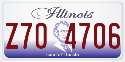 IL license plate Z704706