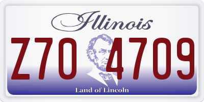 IL license plate Z704709