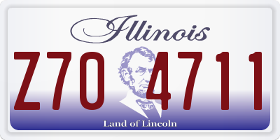 IL license plate Z704711