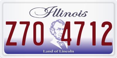 IL license plate Z704712