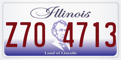 IL license plate Z704713