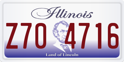 IL license plate Z704716