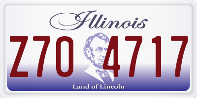 IL license plate Z704717