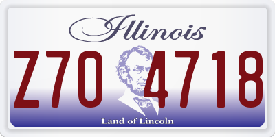 IL license plate Z704718