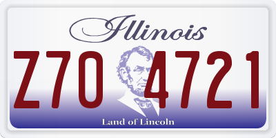 IL license plate Z704721