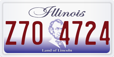 IL license plate Z704724