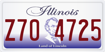 IL license plate Z704725
