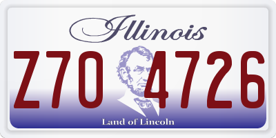 IL license plate Z704726