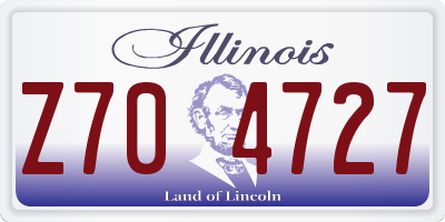 IL license plate Z704727