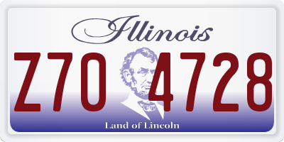 IL license plate Z704728