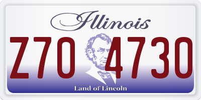 IL license plate Z704730