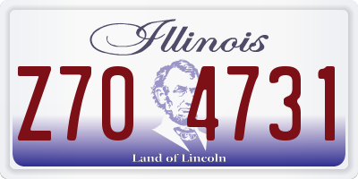 IL license plate Z704731