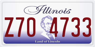 IL license plate Z704733