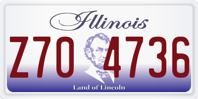IL license plate Z704736