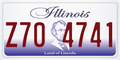 IL license plate Z704741