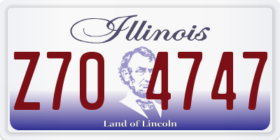 IL license plate Z704747