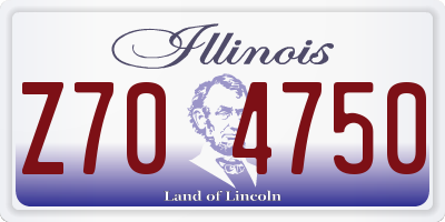 IL license plate Z704750