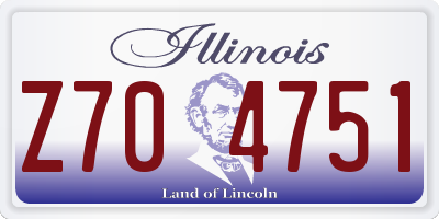IL license plate Z704751