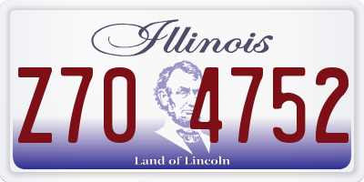 IL license plate Z704752