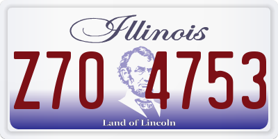IL license plate Z704753