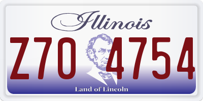IL license plate Z704754