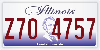 IL license plate Z704757