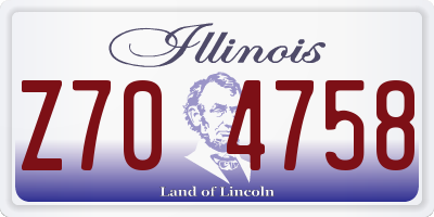 IL license plate Z704758