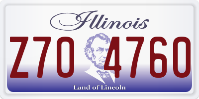 IL license plate Z704760