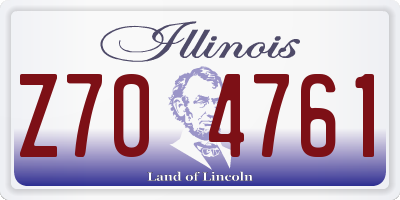 IL license plate Z704761