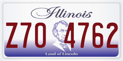 IL license plate Z704762