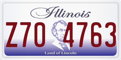 IL license plate Z704763