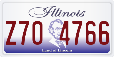 IL license plate Z704766