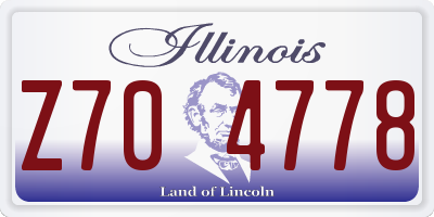 IL license plate Z704778