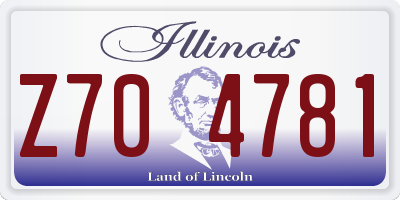 IL license plate Z704781