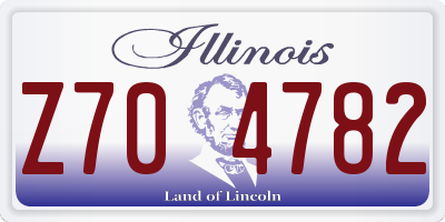 IL license plate Z704782