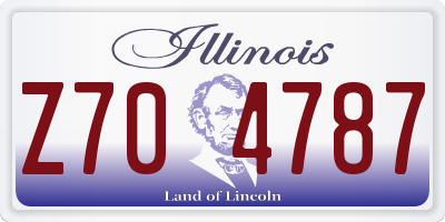 IL license plate Z704787