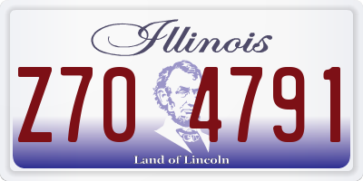 IL license plate Z704791