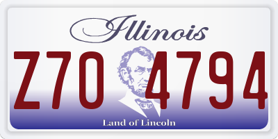 IL license plate Z704794