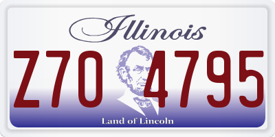 IL license plate Z704795