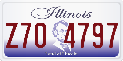 IL license plate Z704797