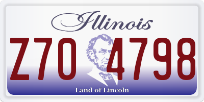 IL license plate Z704798