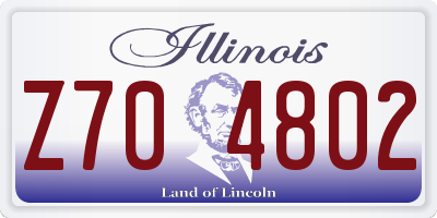 IL license plate Z704802