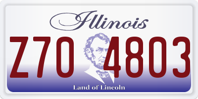IL license plate Z704803