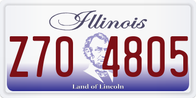IL license plate Z704805