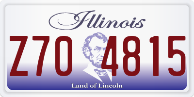IL license plate Z704815