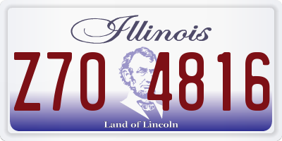 IL license plate Z704816