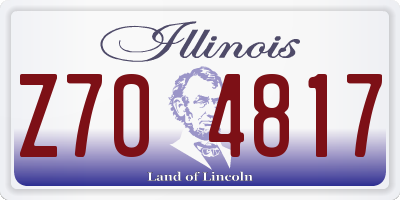 IL license plate Z704817