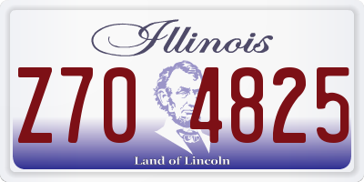 IL license plate Z704825