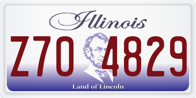 IL license plate Z704829