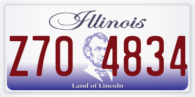 IL license plate Z704834